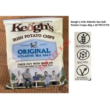 Keogh's Irish Atlantic Sea Salt/Lightly Salted Potato Crisps 40g x 28 PKT/CTN