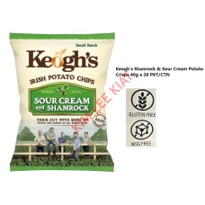 Keogh's Shamrock & Sour Cream Potato Crisps 40g x 28 PKT/CTN
